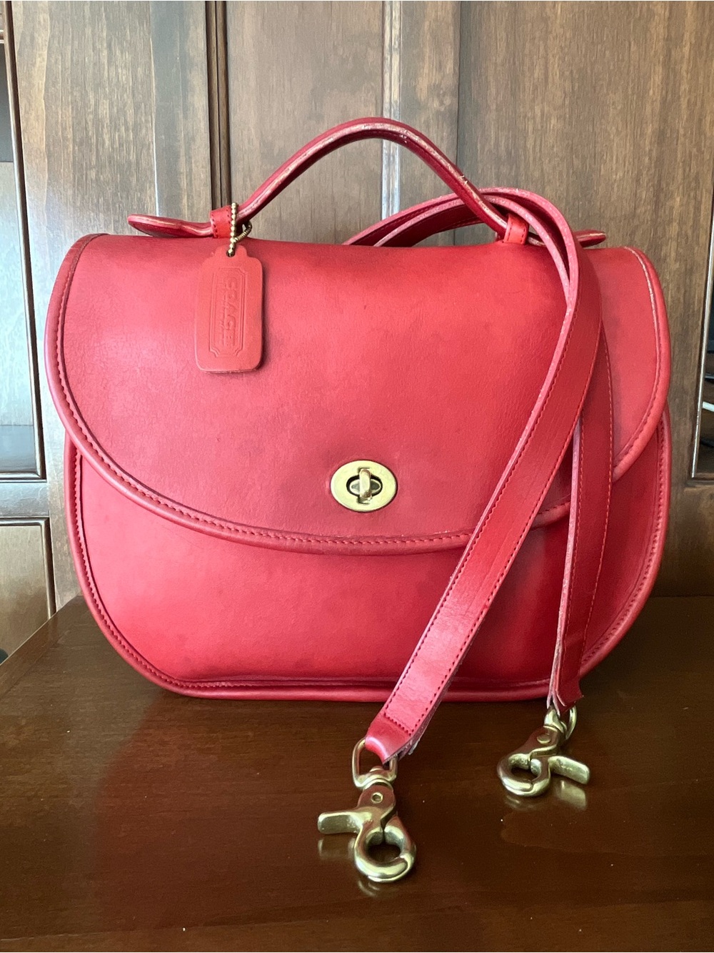 Vintage Coach Plaza Bag Large - Red - Style 9865 - Made in the United States